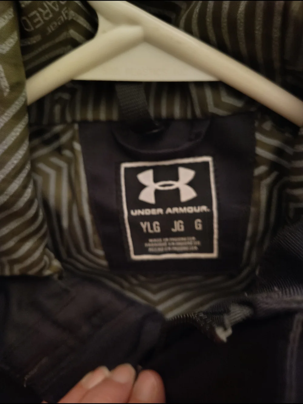Under Armour Hooded Two-Tone Rain Jacket - Olive Green & Black